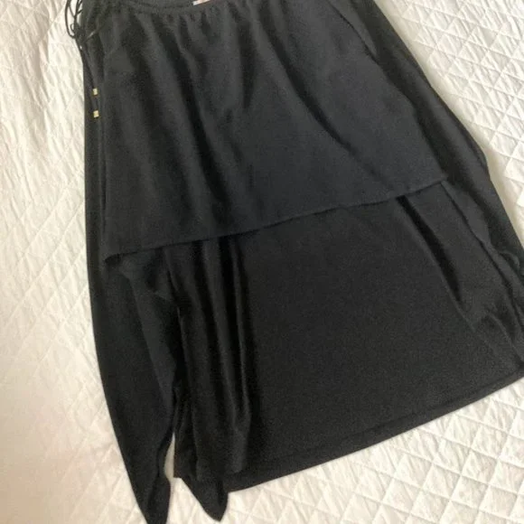 Michael Kors Plus Size Black Crepe Dress Top - Picture 3 of 10